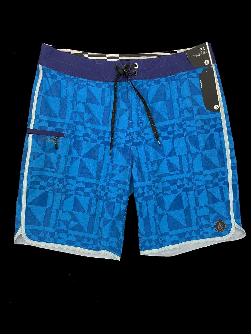 Volcom NEW NWT Mod-Tech Boardshorts Board Stretch Shorts Surf Swim Blue Mens 34